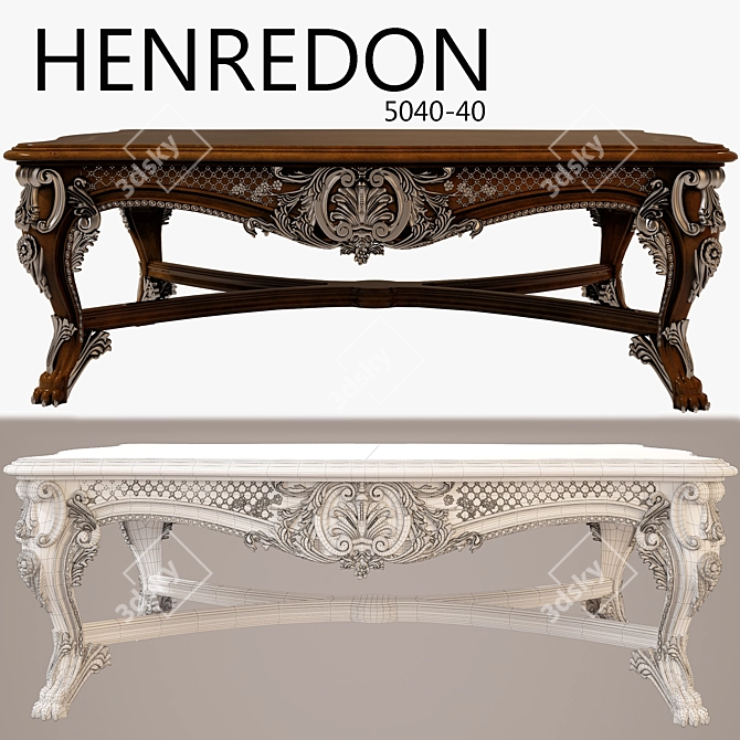 Elegant Henredon Cocktail Table 3D model image 1