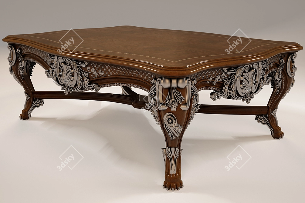 Elegant Henredon Cocktail Table 3D model image 2