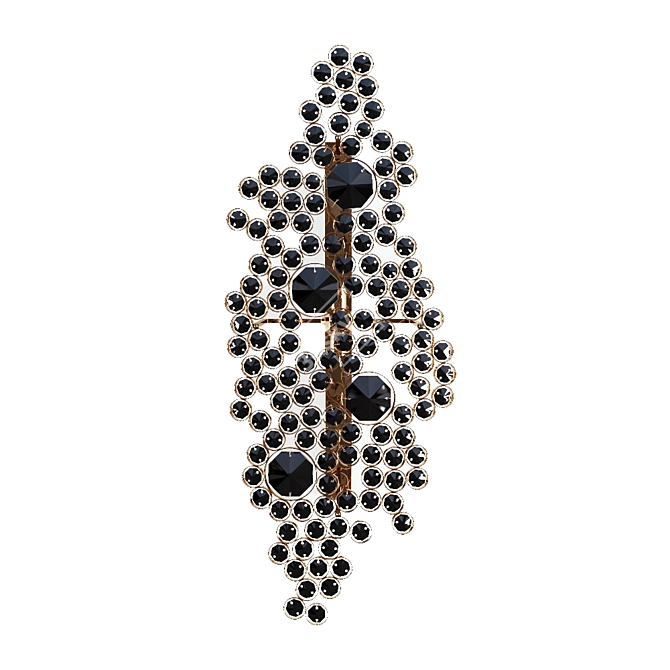 Sleek ETERNITY Sconce with Black Crystals 3D model image 2