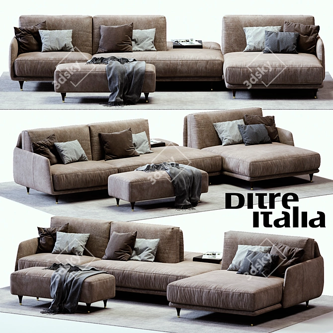 Modern Italian Ditre Elliot Sofa: Elegant & Comfortable 3D model image 1