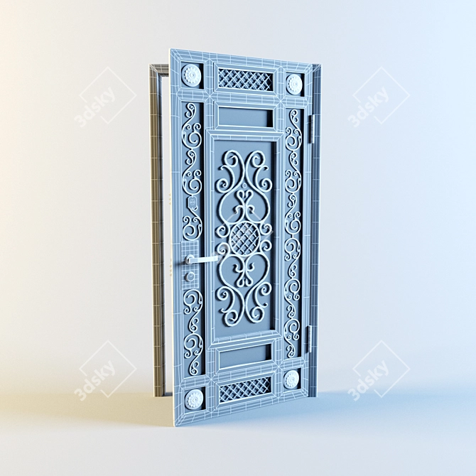 Title: "Uzkovka" Metal Entrance Door - 900 x 2050mm 3D model image 3