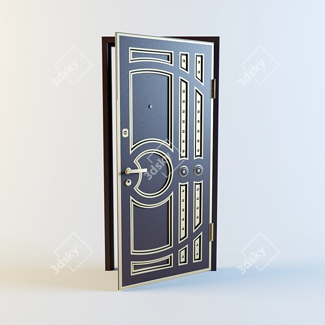 Uzkovka Metal Entrance Door 3D model image 1