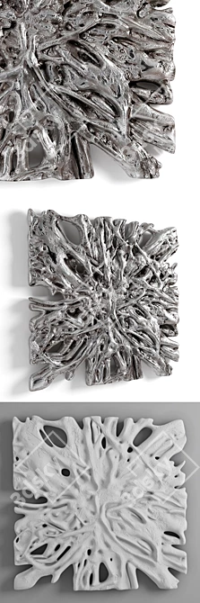 Geometric Square Root Wall Art 3D model image 2