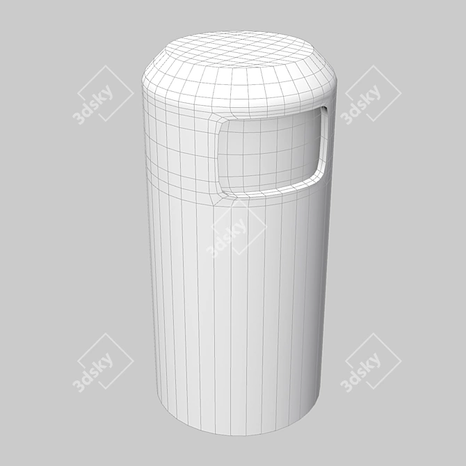 Euro Trash Can: Stylish, Convenient & Functional 3D model image 3