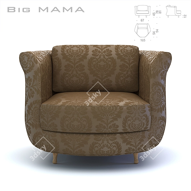 Morosho BIG MAMA Armchair 3D model image 2