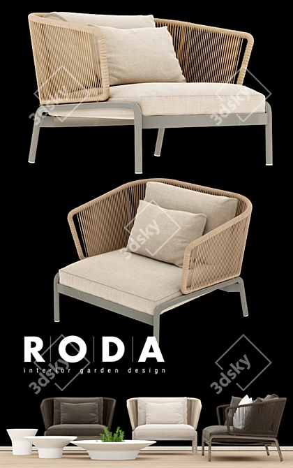 RODA SPOOL Outdoor Sofa - Stylish and Comfortable 3D model image 2