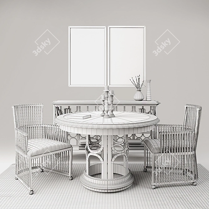 Stanley Furniture Archipelago Dining Set 3D model image 3
