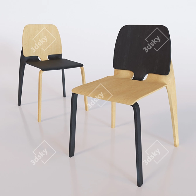 Donald Chair: Innovative Design, Eco-Friendly& Stackable 3D model image 1