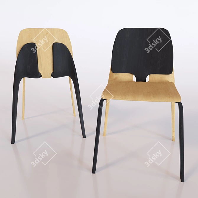 Donald Chair: Innovative Design, Eco-Friendly& Stackable 3D model image 2
