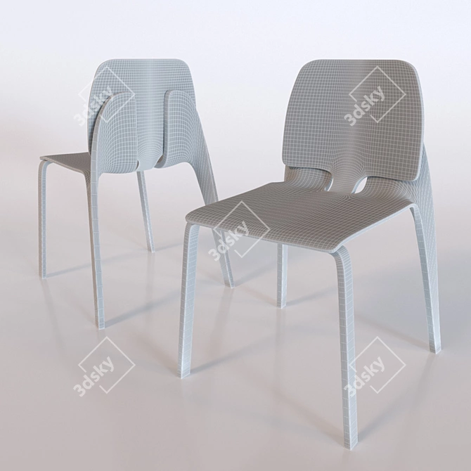 Donald Chair: Innovative Design, Eco-Friendly& Stackable 3D model image 3