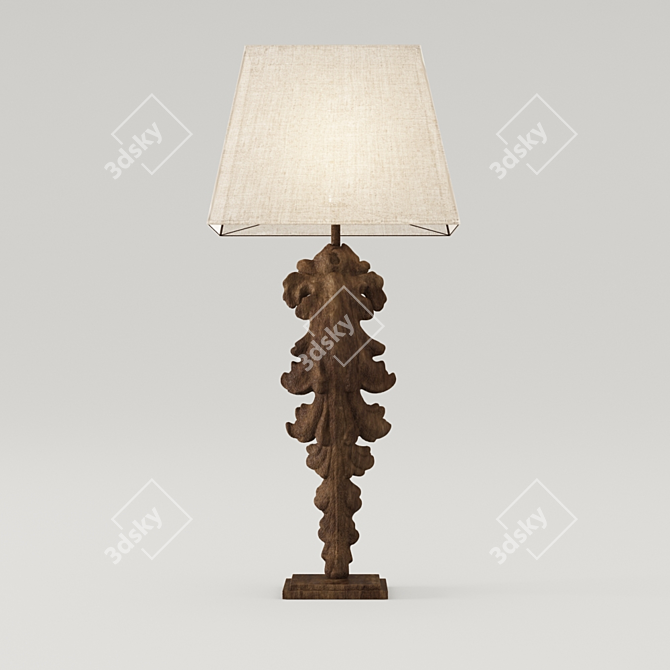 Elegant Vintage Table Lamp 3D model image 2