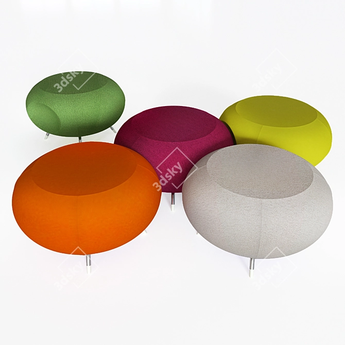 Vibrant Nestable Seating Solution 3D model image 1