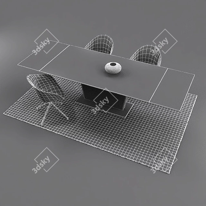Modern Elegance: BoConcept Monza Table & Adelaide Chair 3D model image 2