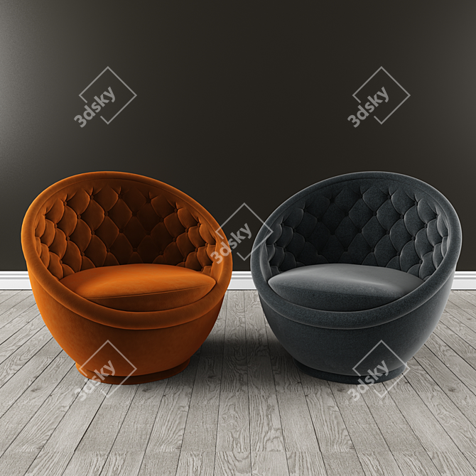 Sleek Swivel Office Chair 3D model image 1