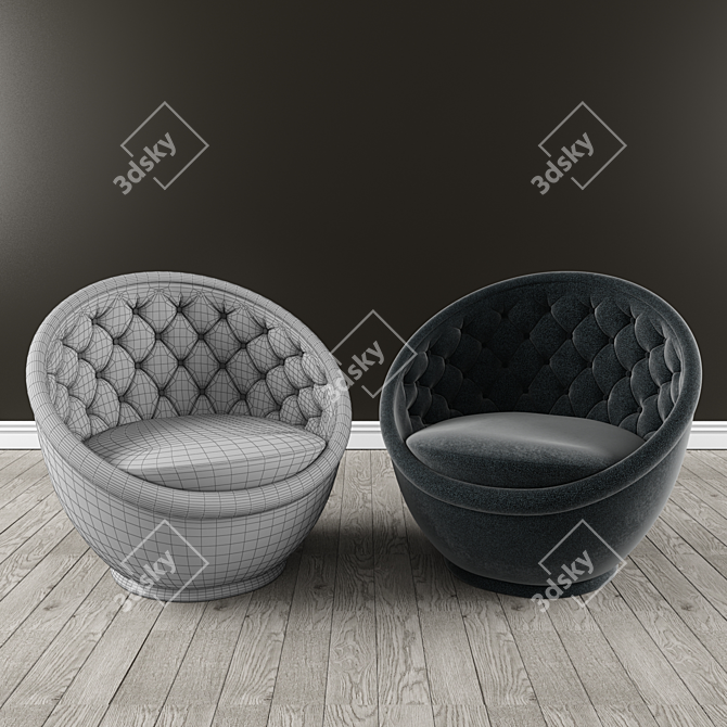 Sleek Swivel Office Chair 3D model image 2