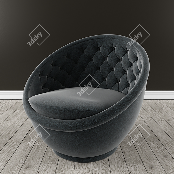 Sleek Swivel Office Chair 3D model image 3