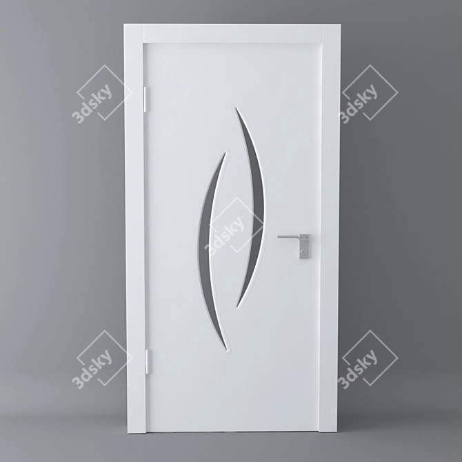 Sleek White Door - Modern Elegance 3D model image 1