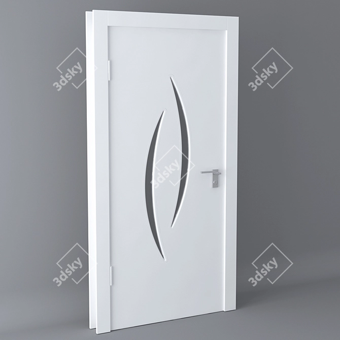 Sleek White Door - Modern Elegance 3D model image 2