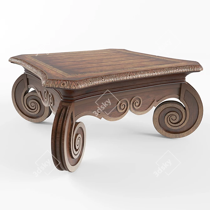 Rhapsody Square Cocktail Table - Elegant and Innovative 3D model image 1