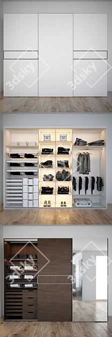 Mebelux Fiorente Wardrobe: 300-60-240 3D model image 3