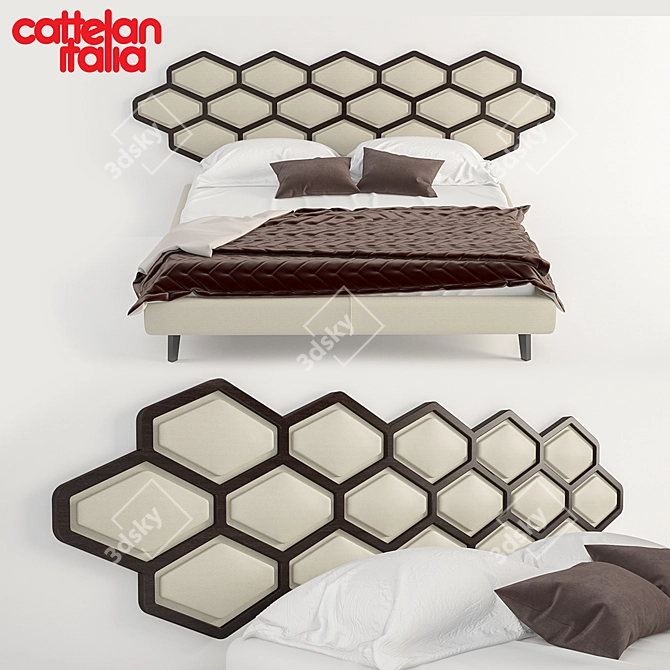 Italian Style: Cattelan Italia Thiago Bed 3D model image 1