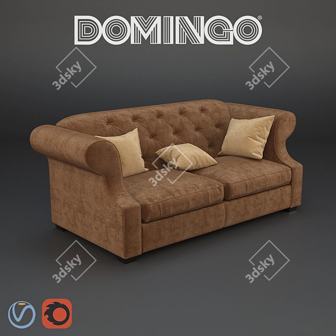 Classic Comfort: Domingo Benjamin Sofa 3D model image 1