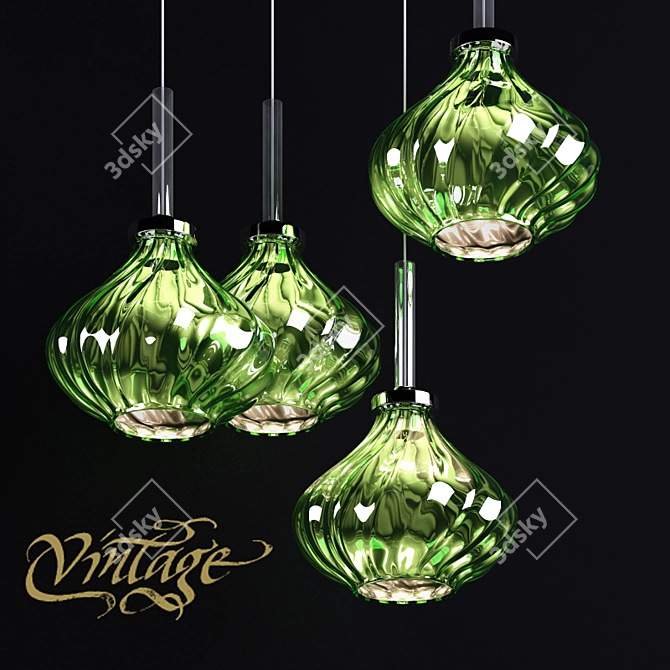 Elegant Vintage Ceiling Lamp 3D model image 1