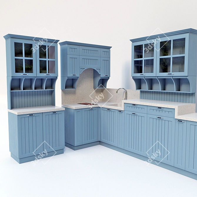 Modern Wooden Kitchen: Beyond Expectations 3D model image 2