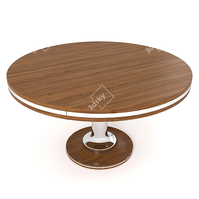 Sleek Oak Circular Yacht Table 3D model image 2