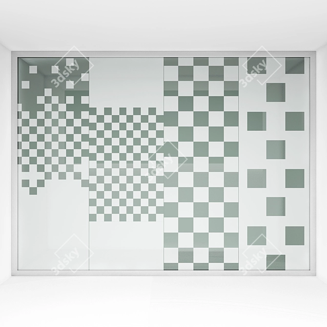 Sleek Glass Office Partition 3D model image 2