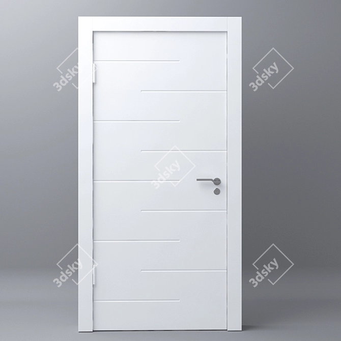 Modern White 3D Door 3D model image 1