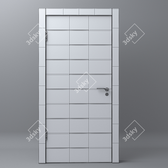 Modern White 3D Door 3D model image 3