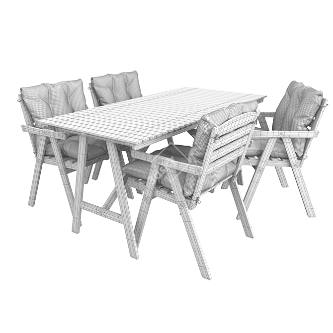 Modern Scandinavian Dining Set 3D model image 3