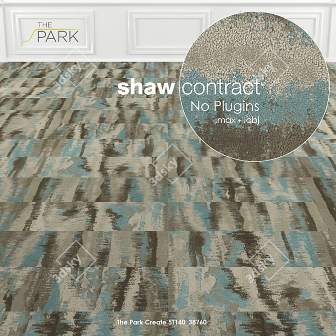 Shaw Create Park Contract Carpet Tiles 3D model image 2