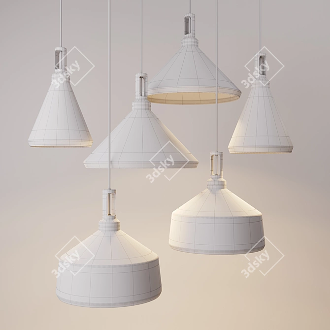 Modern Milky Light Pendant 3D model image 3