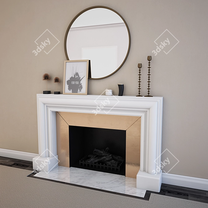 Decorative Fireplace Set 3D model image 1