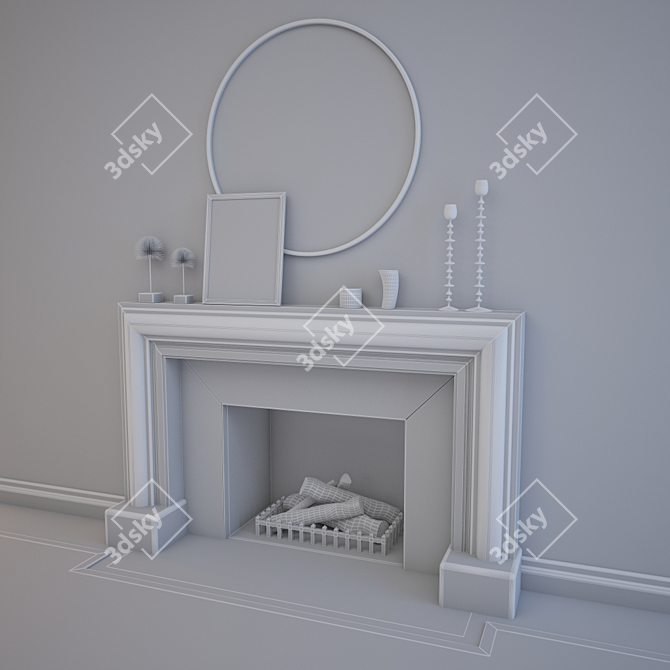 Decorative Fireplace Set 3D model image 2