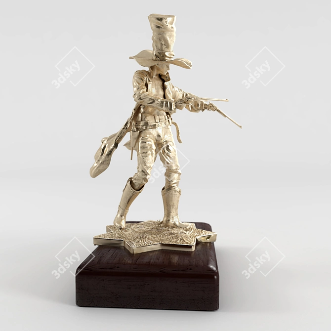 Western Gunslinger Paperweight 3D model image 3