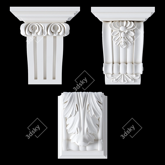 Elegant Decor Brackets 3D model image 1