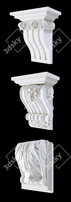 Elegant Decor Brackets 3D model image 2