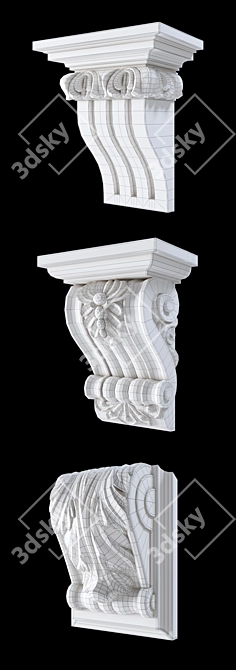 Elegant Decor Brackets 3D model image 3