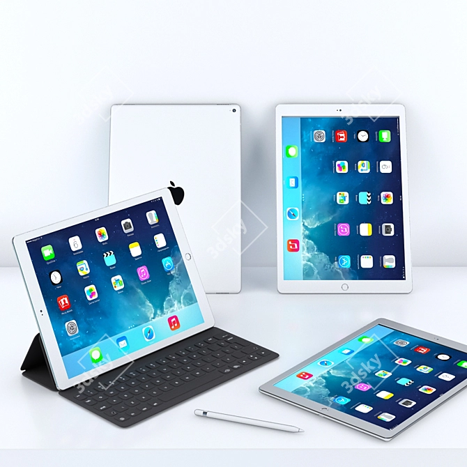 Ultimate iPad Pro with Keyboard 3D model image 1