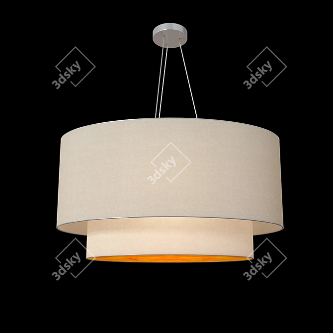 Elegant Oval Alabaster Pendant 3D model image 1