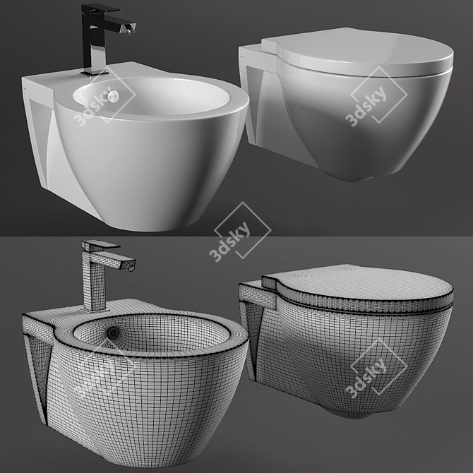 Cielo Easy Bath - Mint Bidet 3D model image 2