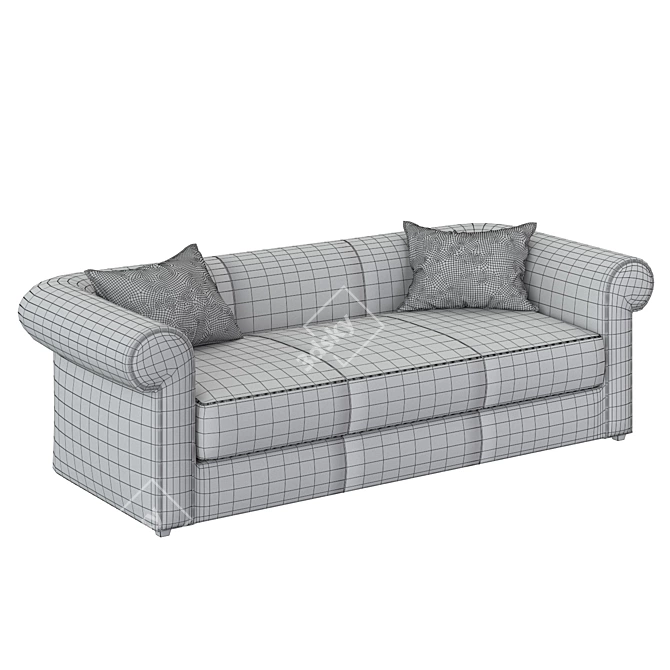 Modern Leather Sofa 3D model image 3