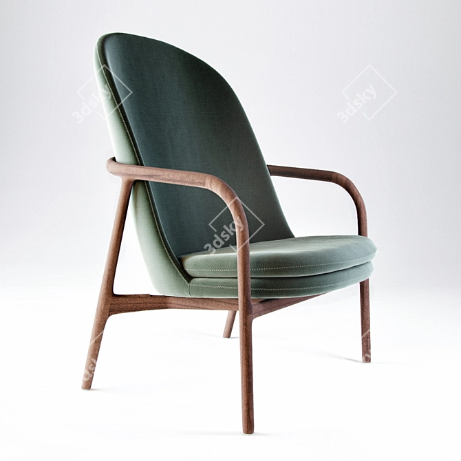 Elegant Neva Lounge Armchair 3D model image 1