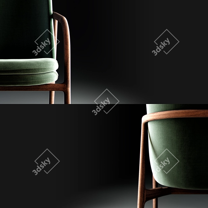 Elegant Neva Lounge Armchair 3D model image 2