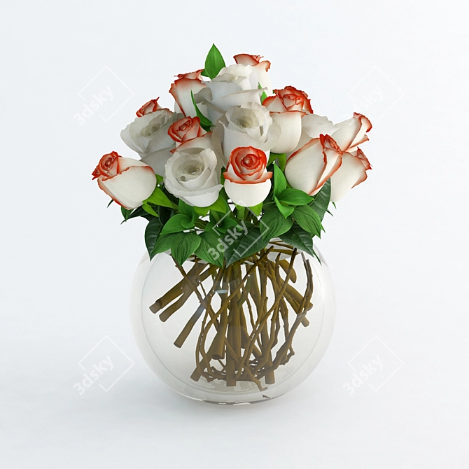 Elegant Roses 3D Model 3D model image 1