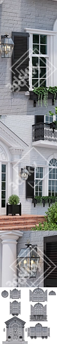 English Classic Windows & Doors 3D model image 3