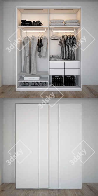 Mebelux Legerro Wardrobe: Stylish Storage Solution 3D model image 3